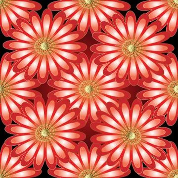 Floral vector 3d seamless pattern. Stock Illustration