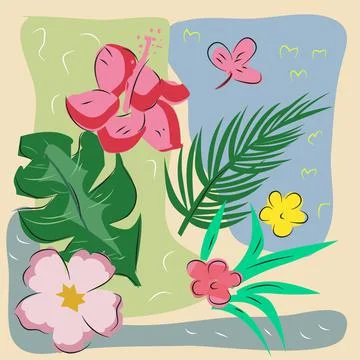 Floral Vector Art Wallpaper Background and Illustration Stock Illustration