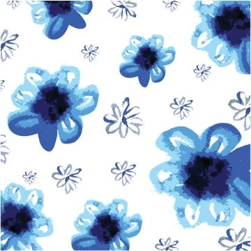 Floral vector background painted hands in watercolor style Stock Illustration