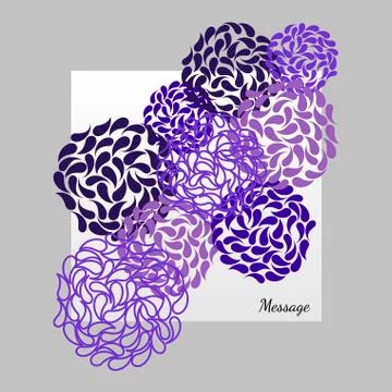 Floral vector background. Round stylized flowers in a frame design for greeting Stock Illustration