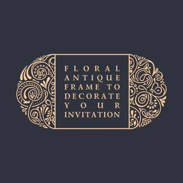 Floral vector calligraphic frame. Design for wedding and greeting cards Illustrazione stock