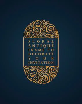 Floral vector calligraphic frame. Design for wedding and greeting cards Stock Illustration