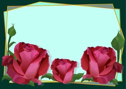 Floral vector card template Stock Illustration