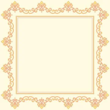 Floral Vector Fine Frame Stock Illustration