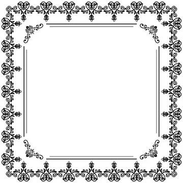 Floral Vector Fine Frame Stock Illustration