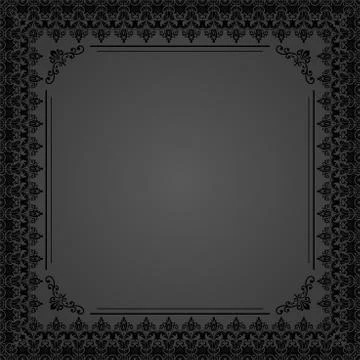 Floral Vector Fine Frame 스톡 일러스트