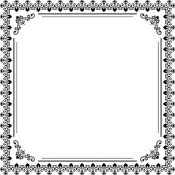 Floral Vector Fine Frame Stock Illustration