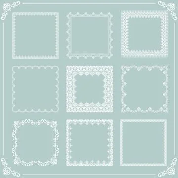 Floral Vector Fine Frame Illustrazione stock