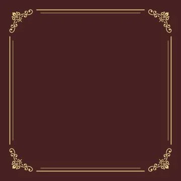 Floral Vector Fine Frame Stock Illustration