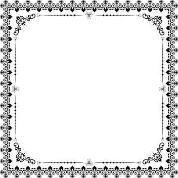 Floral Vector Fine Frame Stock Illustration