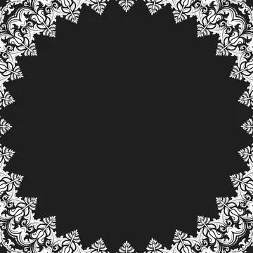 Floral Vector Fine Frame Stock Illustration