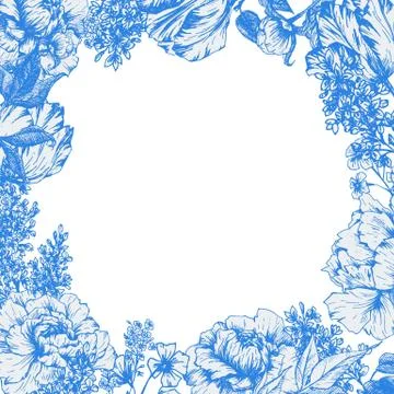 Floral vector frame Stock Illustration