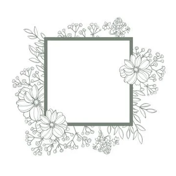 Floral vector frame Stock Illustration