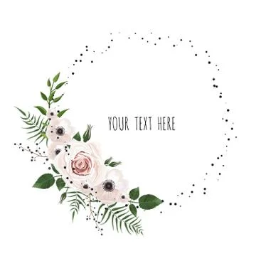 Floral vector frame with place for your text. Can be used as creating card Stock Illustration