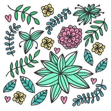 Floral vector icons Stock Illustration