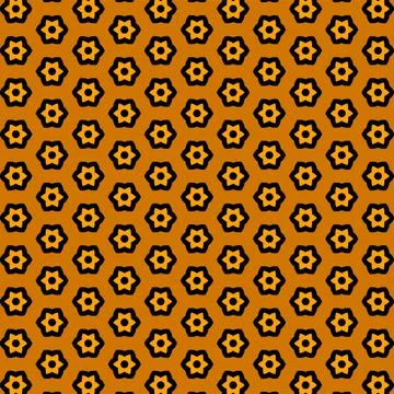 Floral vector pattern on orange background Stock Illustration