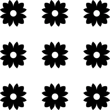Floral Vector Pattern. Two-color bright spring Flower Ornament wrapping paper Stock Illustration