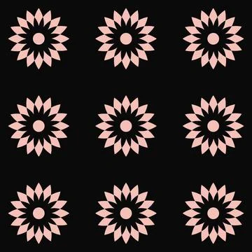 Floral Vector Pattern. Two-color bright spring Flower Ornament wrapping paper Stock Illustration