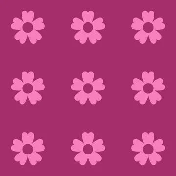Floral Vector Pattern. Two-color bright spring Flower Ornament wrapping paper Stock Illustration