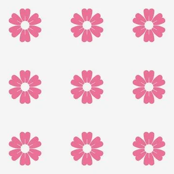 Floral Vector Pattern. Two-color bright spring Flower Ornament wrapping paper Stock Illustration