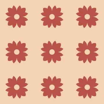 Floral Vector Pattern. Two-color bright spring Flower Ornament wrapping paper Stock Illustration