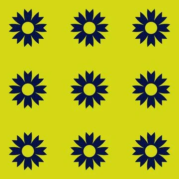 Floral Vector Pattern. Two-color bright spring Flower Ornament wrapping paper Stock Illustration