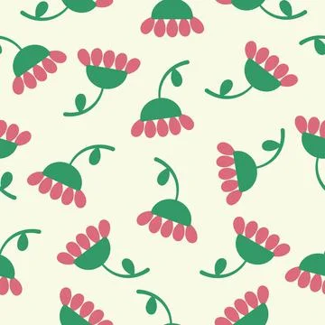 Floral vector red flowers pattern Illustrazione stock