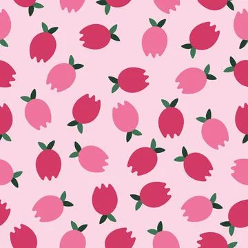 Floral vector red flowers pattern Stock Illustration