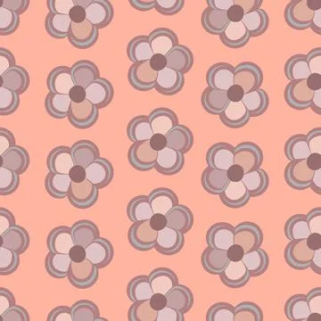 Floral vector repeat pattern in shades of peach and earth tones Stock Illustration