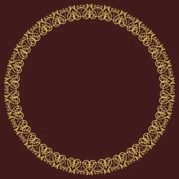 Floral Vector Round Frame Stock Illustration