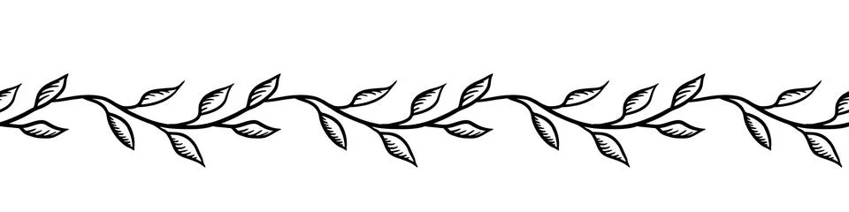 Floral vector seamless border Stock Illustration