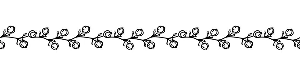 Floral vector seamless border Stock Illustration