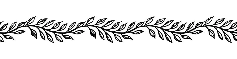 Floral vector seamless border Stock Illustration
