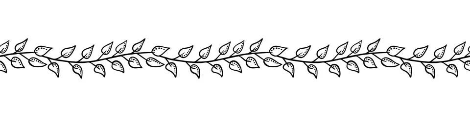 Floral vector seamless border Stock Illustration