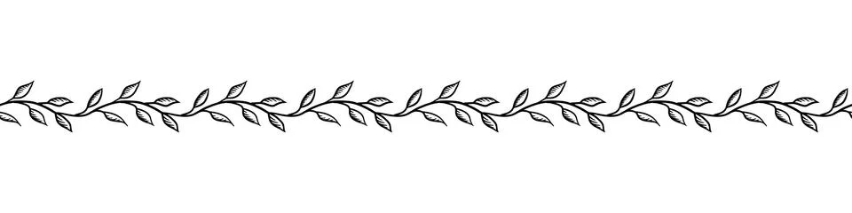 Floral vector seamless border Stock Illustration