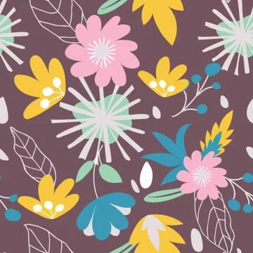 Floral Vector Seamless Pattern design Stock Illustration