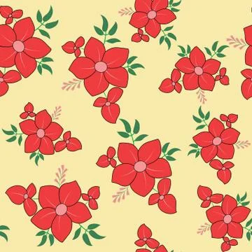 Floral Vector Seamless Pattern design Stock Illustration