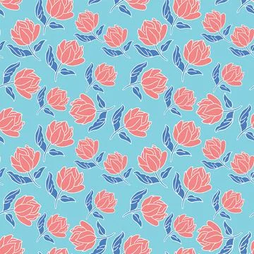 Floral vector seamless pattern design Stock Illustration