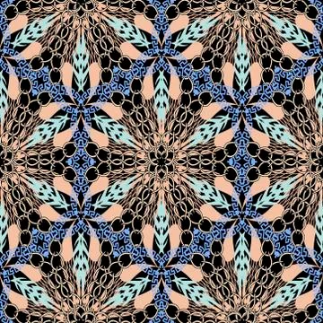 Floral vector seamless pattern. Ethnic greek style ornamental background. Abs Stock Illustration