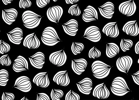 Floral vector seamless pattern with hand drawn black flowers on colorful leaves Stock-Illustration