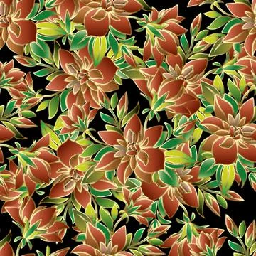 Floral vector seamless pattern. Stock Illustration