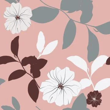 Floral vector seamless pattern Stock Illustration