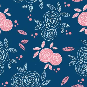 Floral vector seamless pattern Stock Illustration