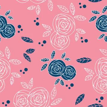 Floral vector seamless pattern Stock Illustration