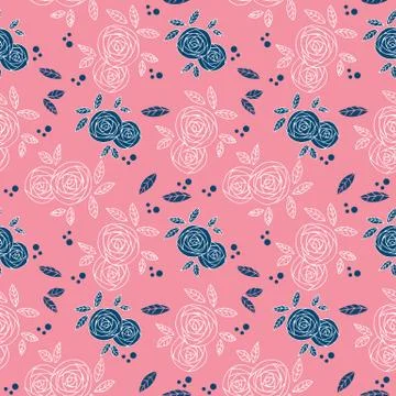 Floral vector seamless pattern Stock Illustration