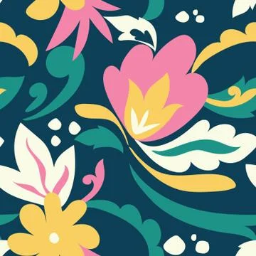 Floral vector seamless pattern Stock Illustration