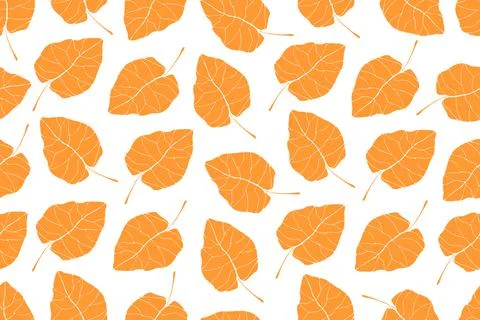Floral vector seamless pattern with orange leaves. Stock Illustration