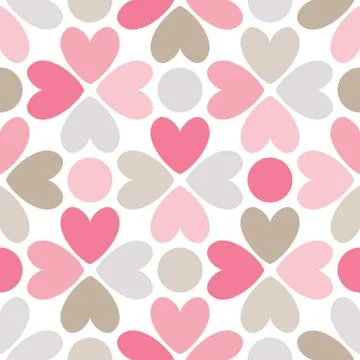 Floral vector seamless pattern. Red, pink, gray, brown and white 스톡 일러스트