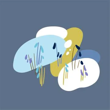 Floral vector stylized design formal composition scandinavian isolated Stock Illustration