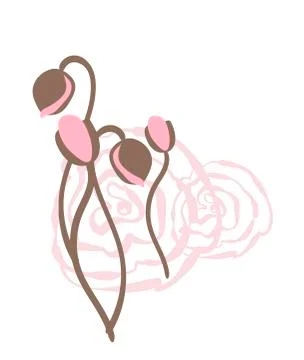 Floral vector stylized design formal composition scandinavian isolated Stock Illustration